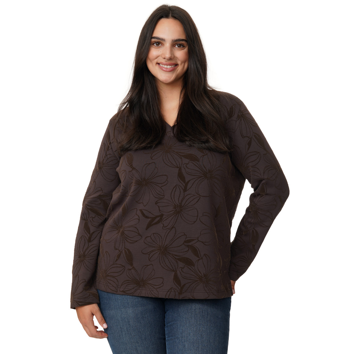 Damen Modal-Shirt mit Blumen-Allover