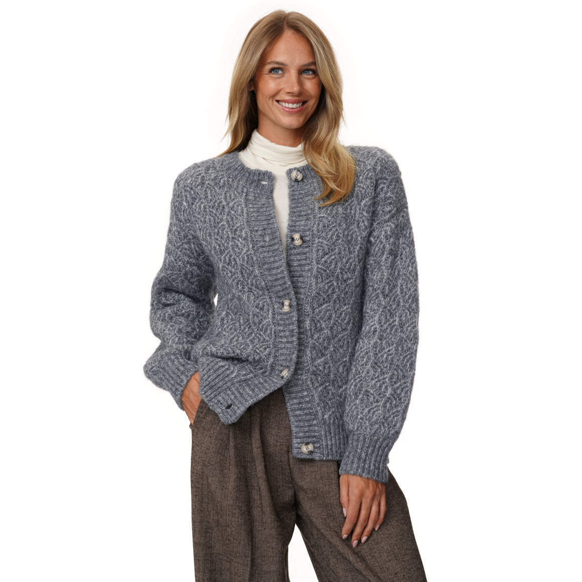 Damen Strickjacke mit Wollanteil