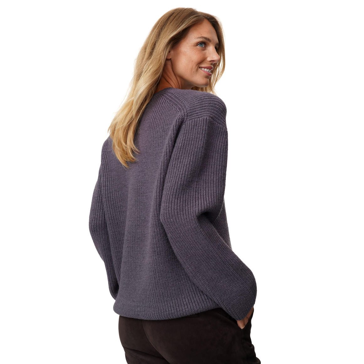 Damen Strickpullover mit V-Ausschnitt