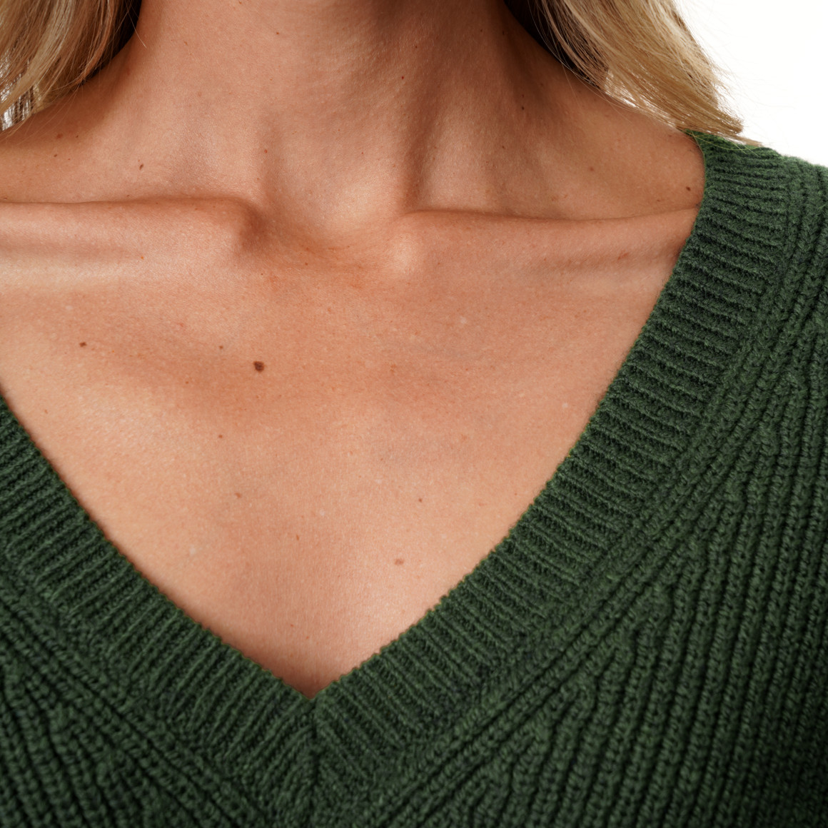 Damen Strickpullover mit V-Ausschnitt