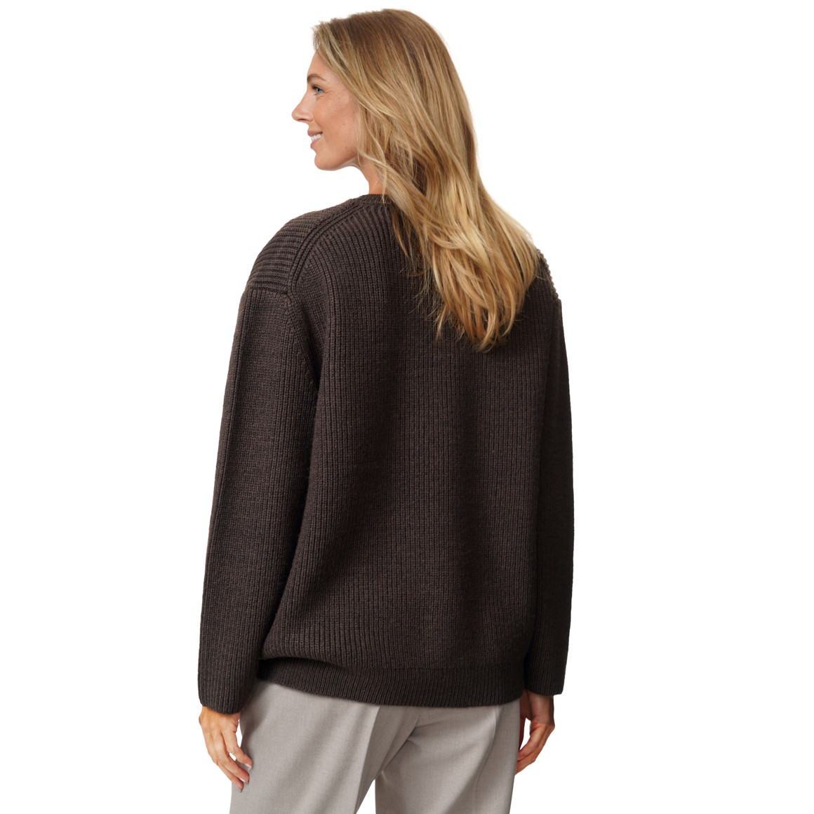 Damen Strickpullover mit V-Ausschnitt
