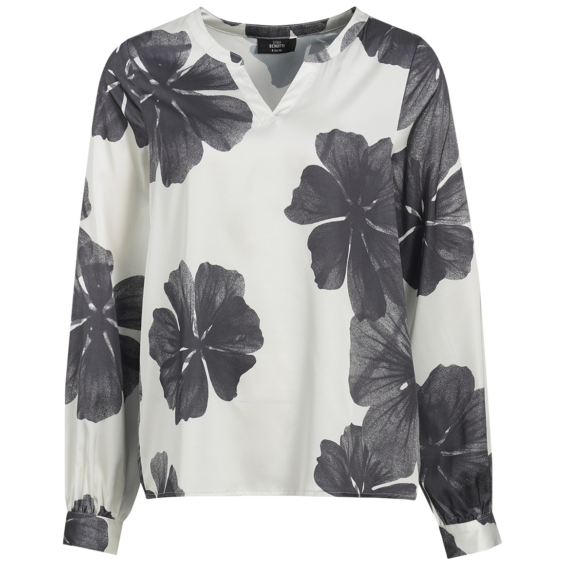 Damen Satinbluse mit Allover-Print