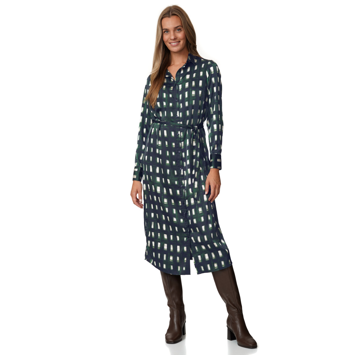 Damen Satinkleid mit Allover-Print