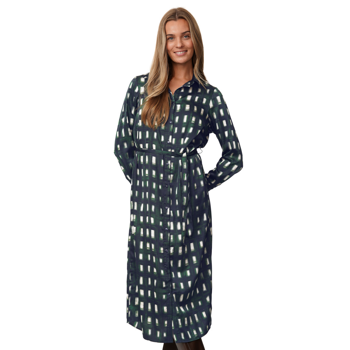 Damen Satinkleid mit Allover-Print