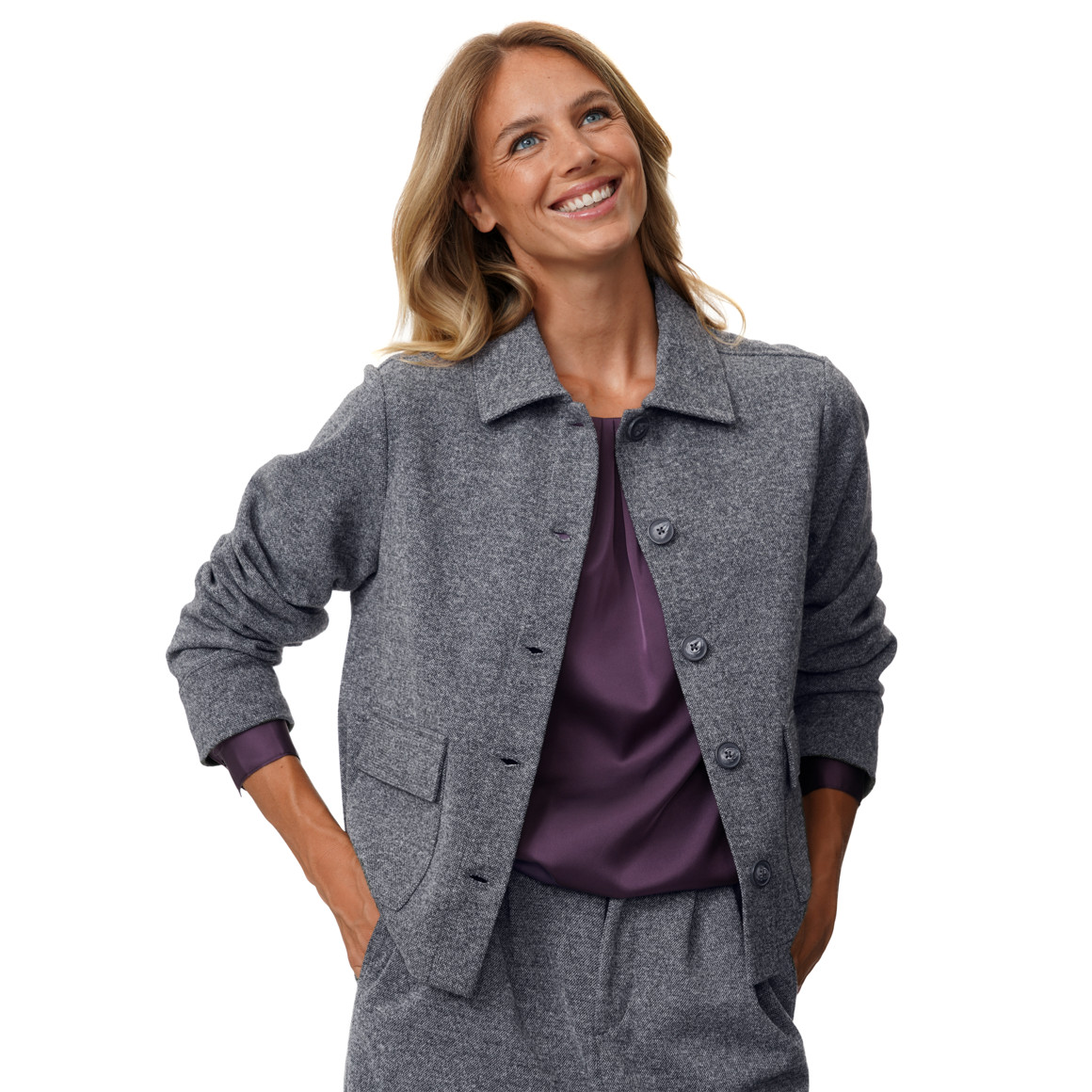 Damen Jacke in Melange-Optik