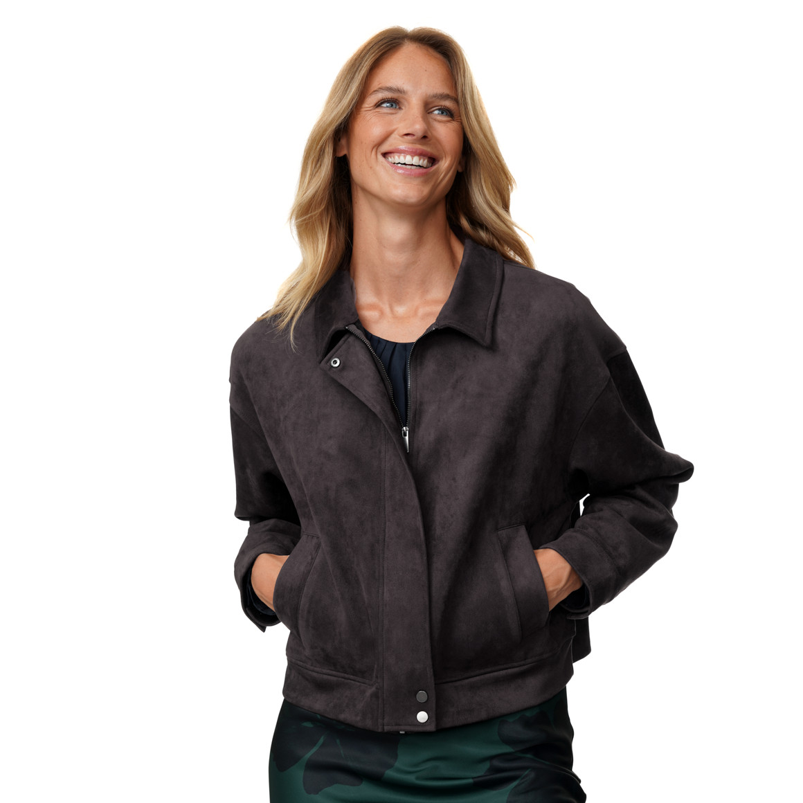 Damen Jacke in Veloursleder-Optik