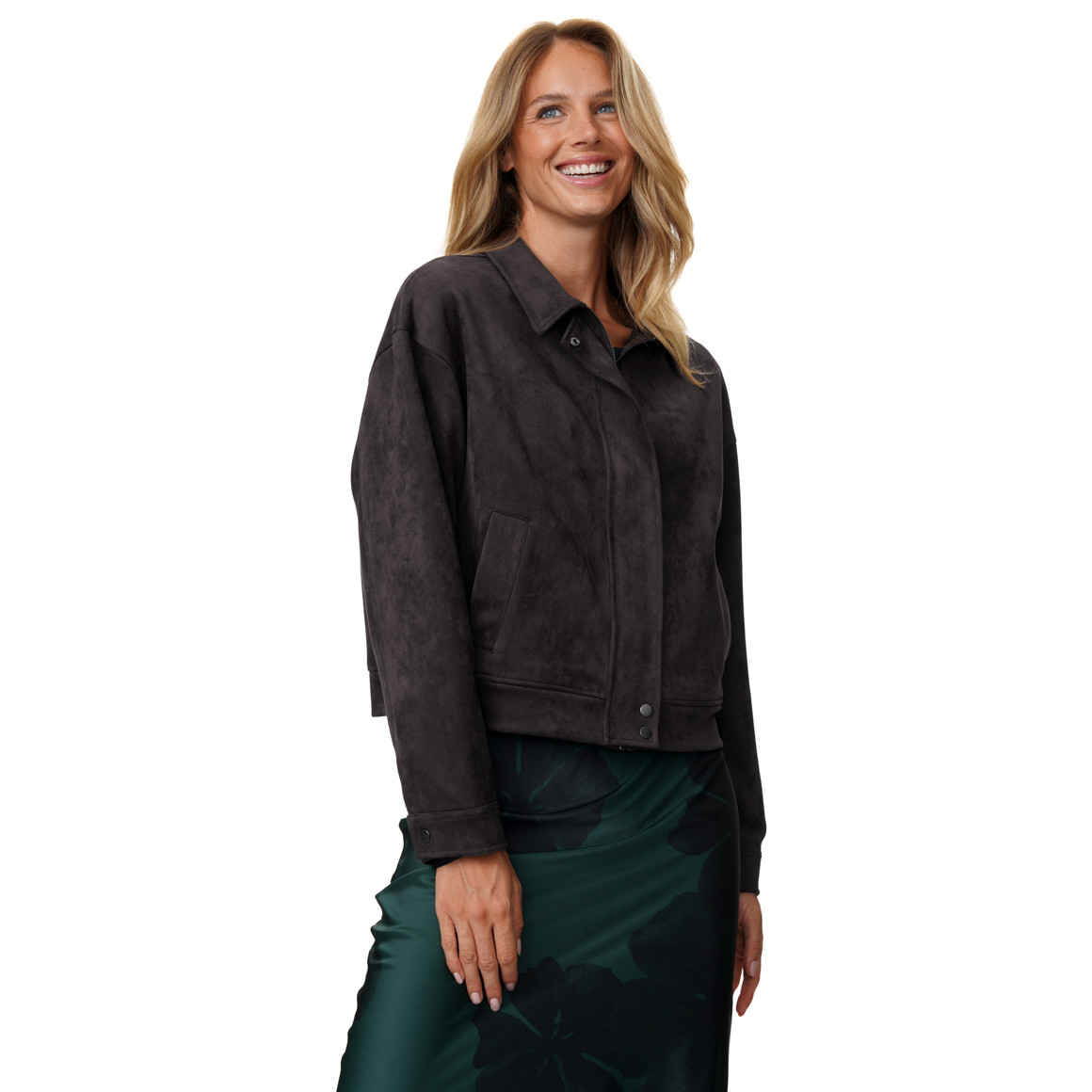 Damen Jacke in Veloursleder-Optik