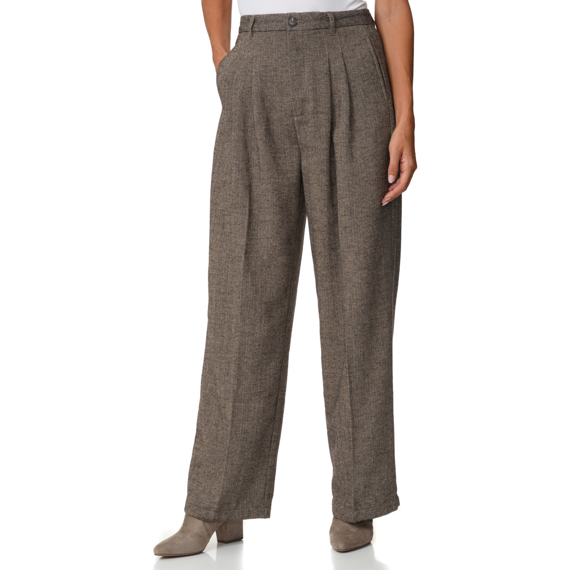 Damen Wide-Leg-Hose mit Allover-Muster