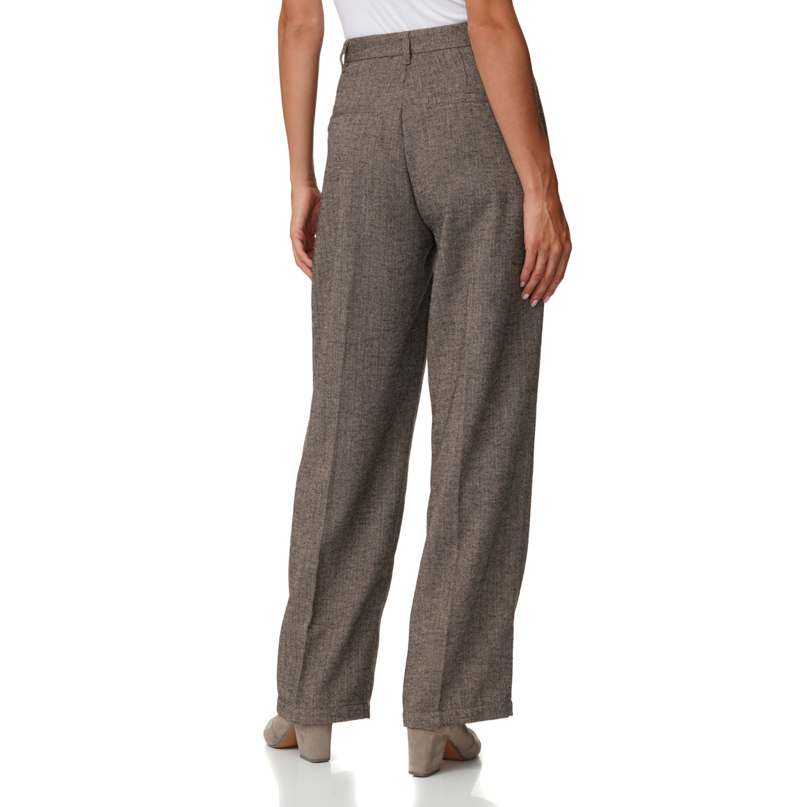 Damen Wide-Leg-Hose mit Allover-Muster