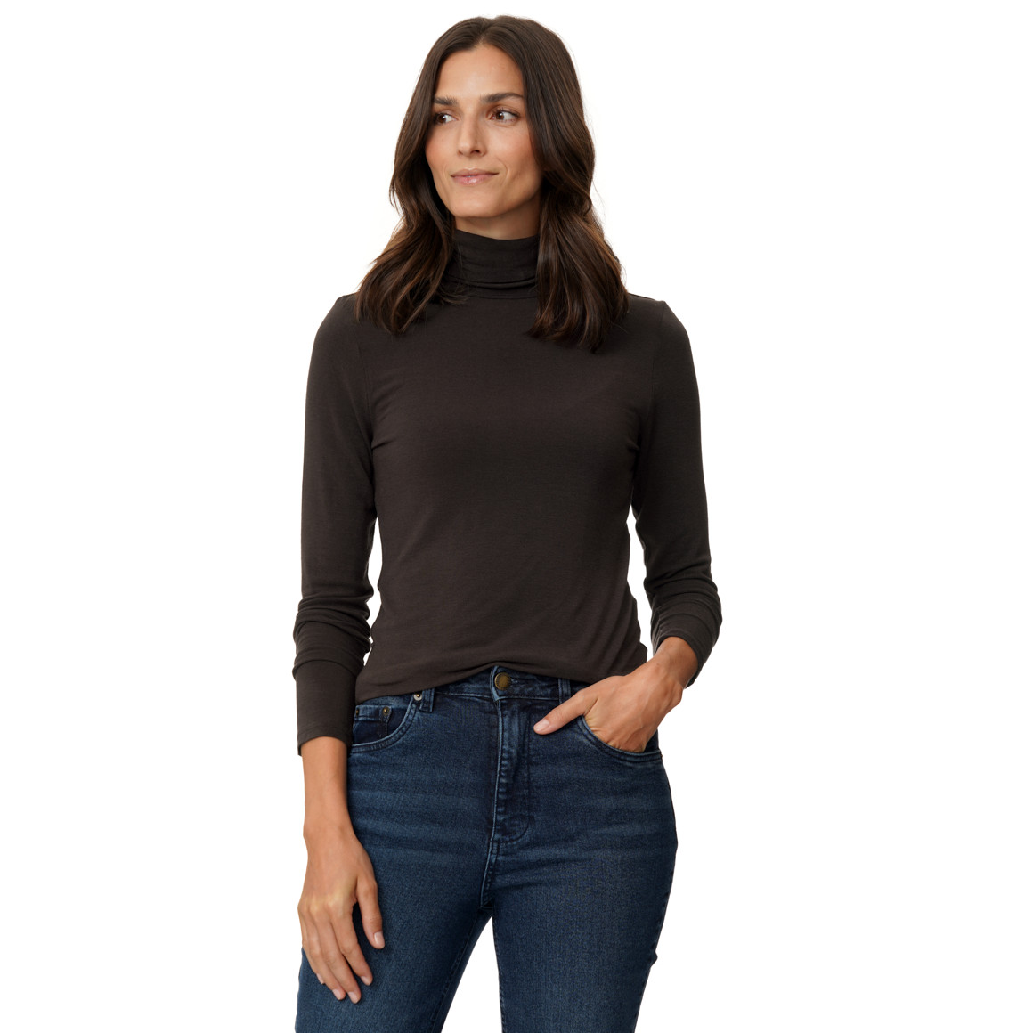 Damen Langarmshirt mit Rollkragen
