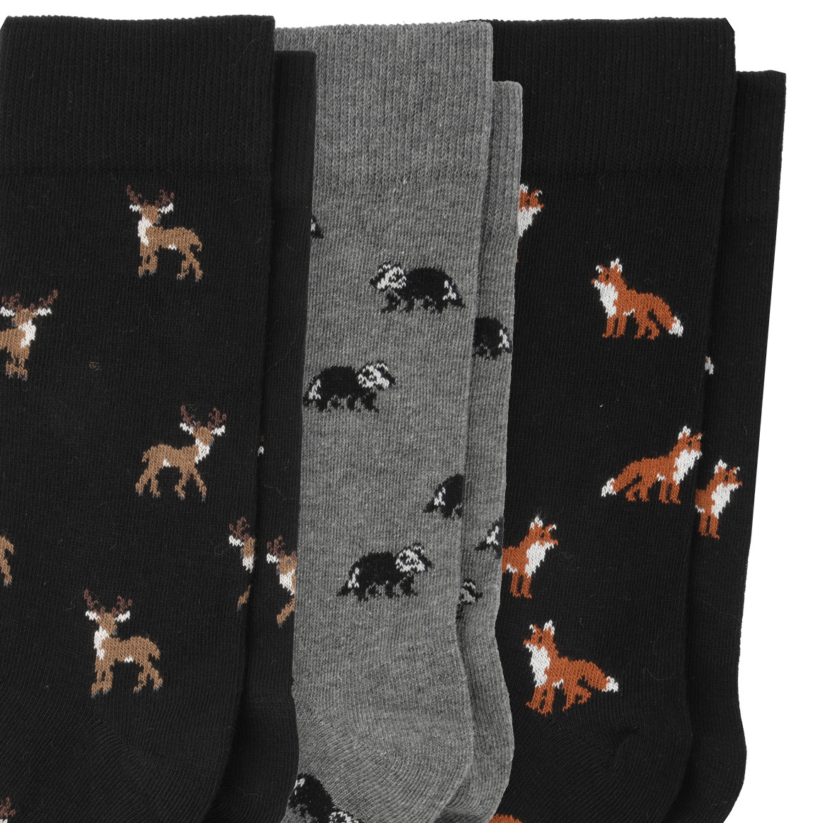 3 Paar Herren Socken mit Tier-Motiven