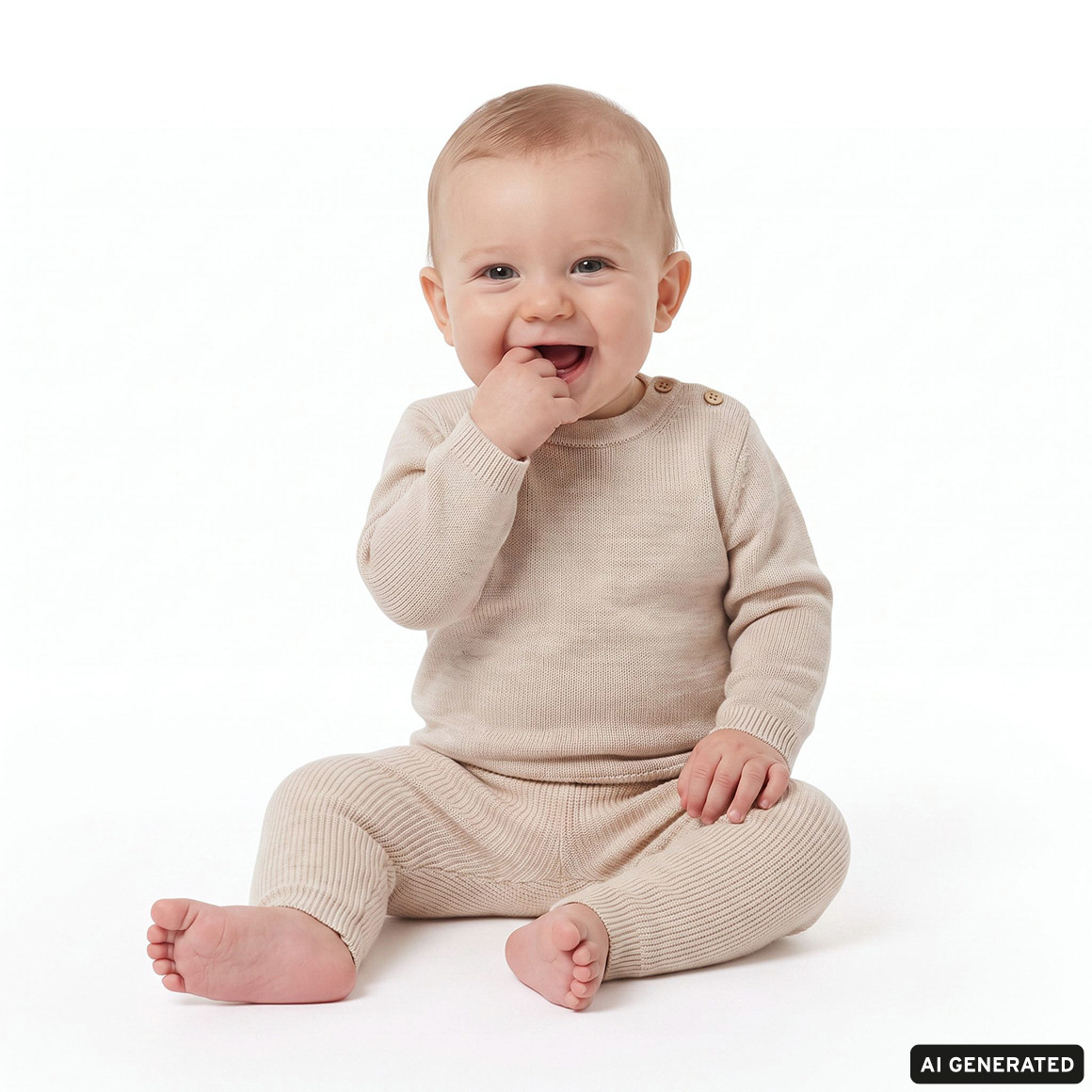 Baby Merino-Strickhose unifarben