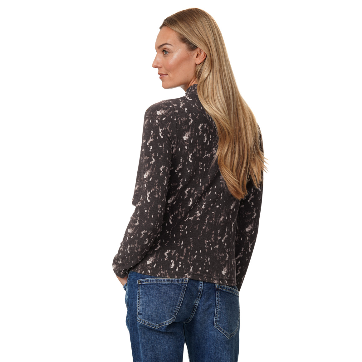 Damen Feinstrickshirt mit Allover-Muster