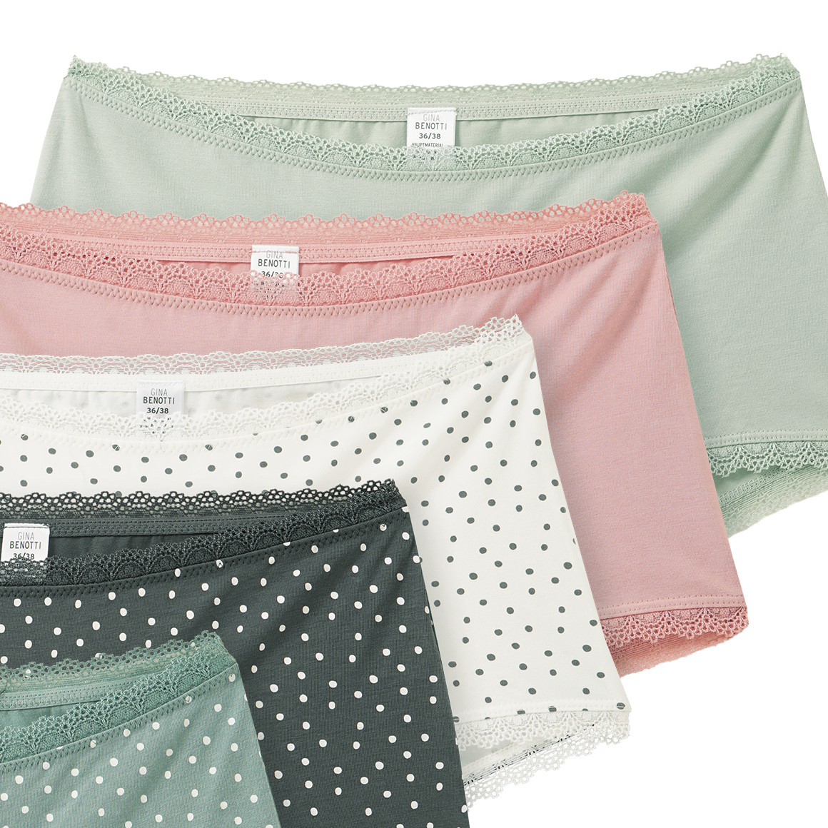 5 Damen Shorts mit Spitze