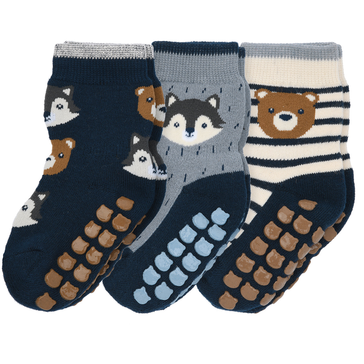 3 paar antislip sokjes voor baby's
