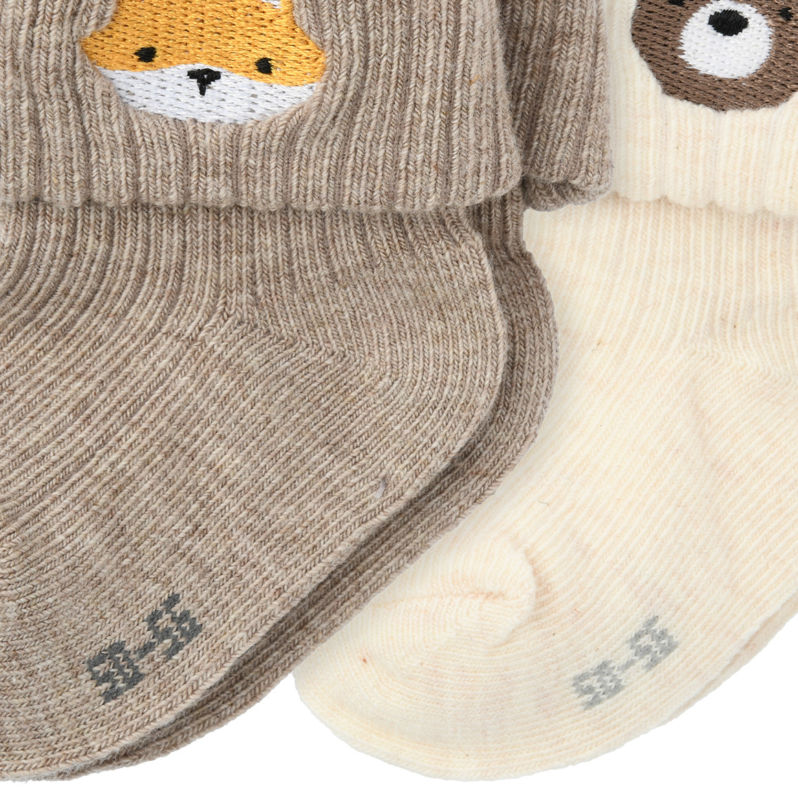 2 paar Newborn-sokjes met borduursel