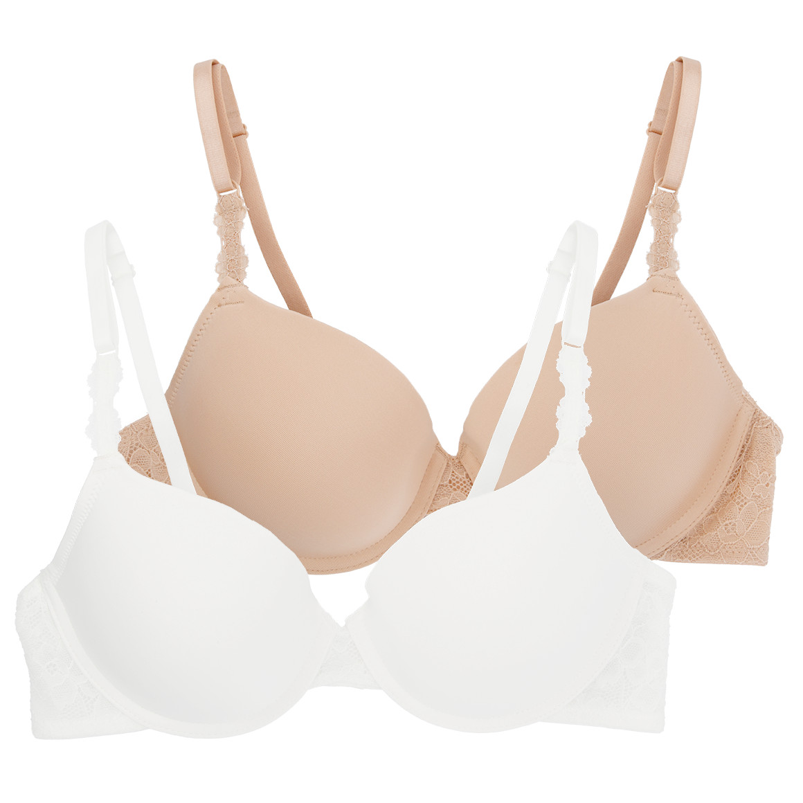 2 Damen Bügel-BHs mit floraler Spitze