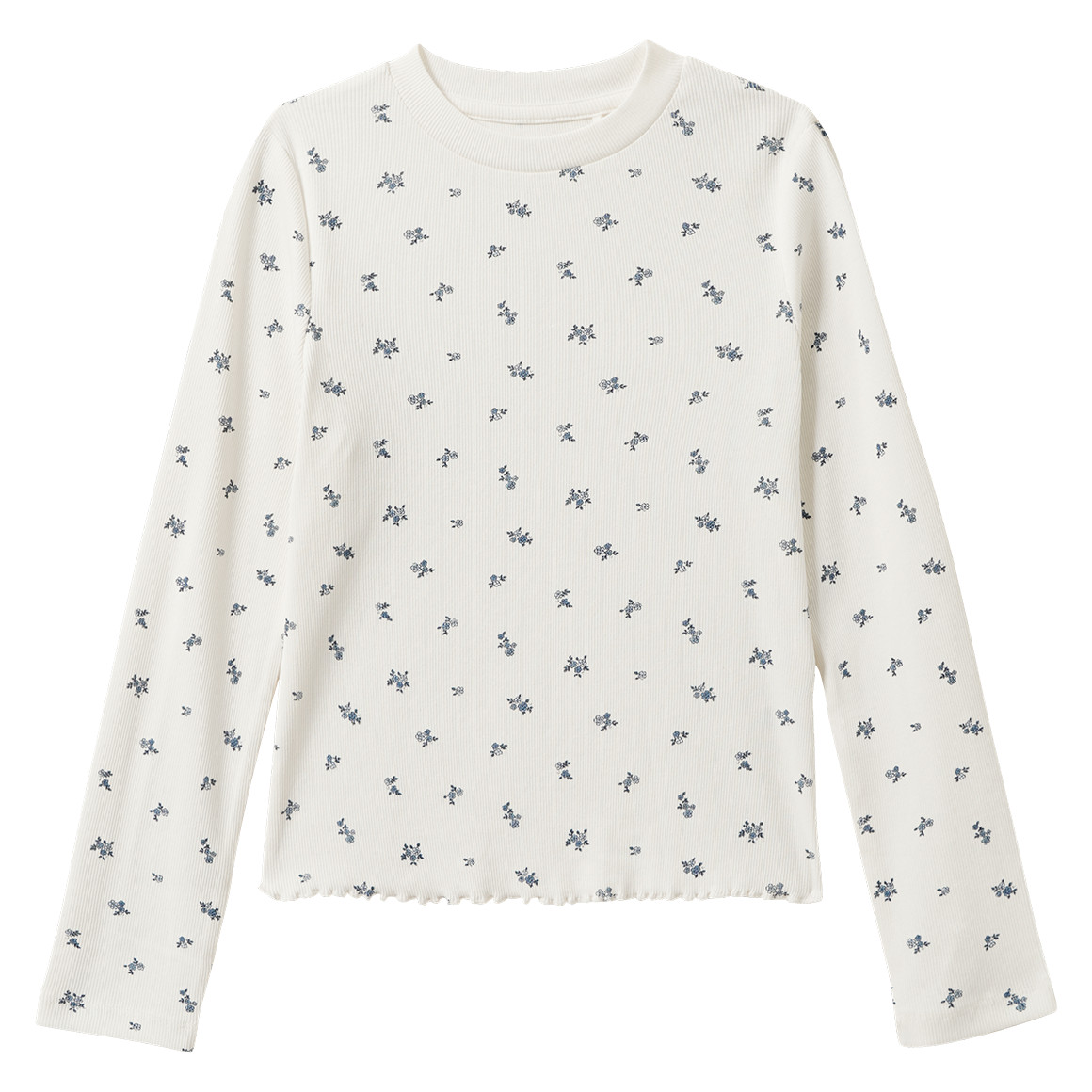 Mädchen Langarmshirt mit Rippstruktur