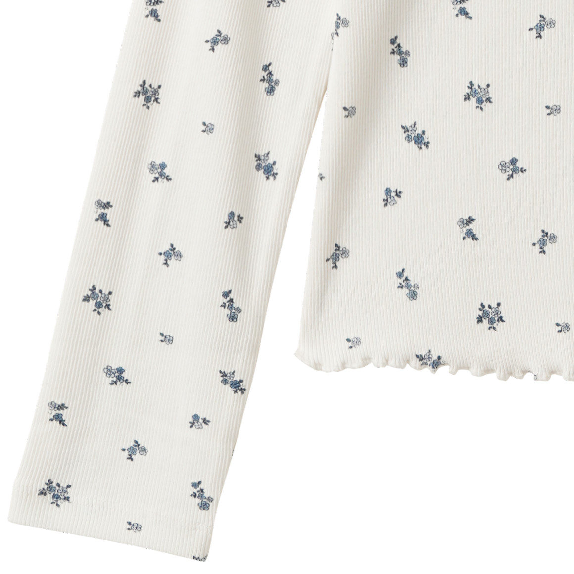 Mädchen Langarmshirt mit Rippstruktur