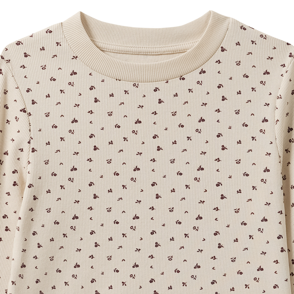Mädchen Langarmshirt mit Rippstruktur