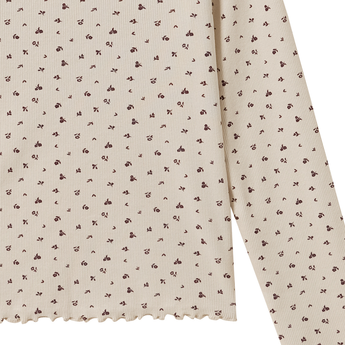 Mädchen Langarmshirt mit Rippstruktur