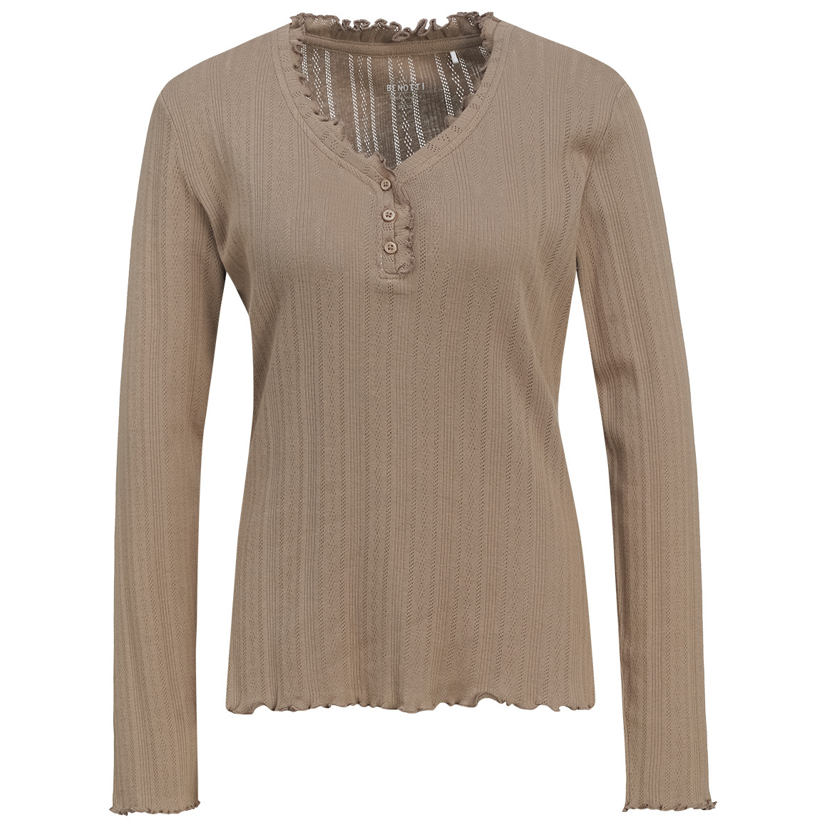 Damen Schlafshirt mit Ajour-Muster
