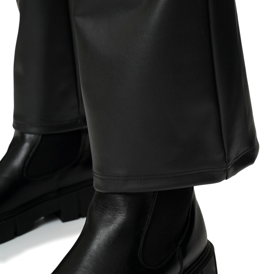 Damen Thermo-Leggings in Leder-Optik