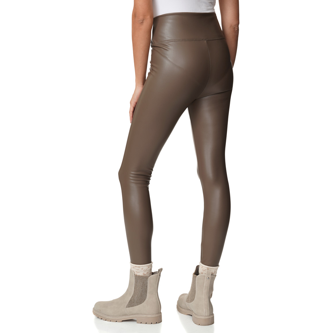 Damen Thermoleggings in Leder-Optik