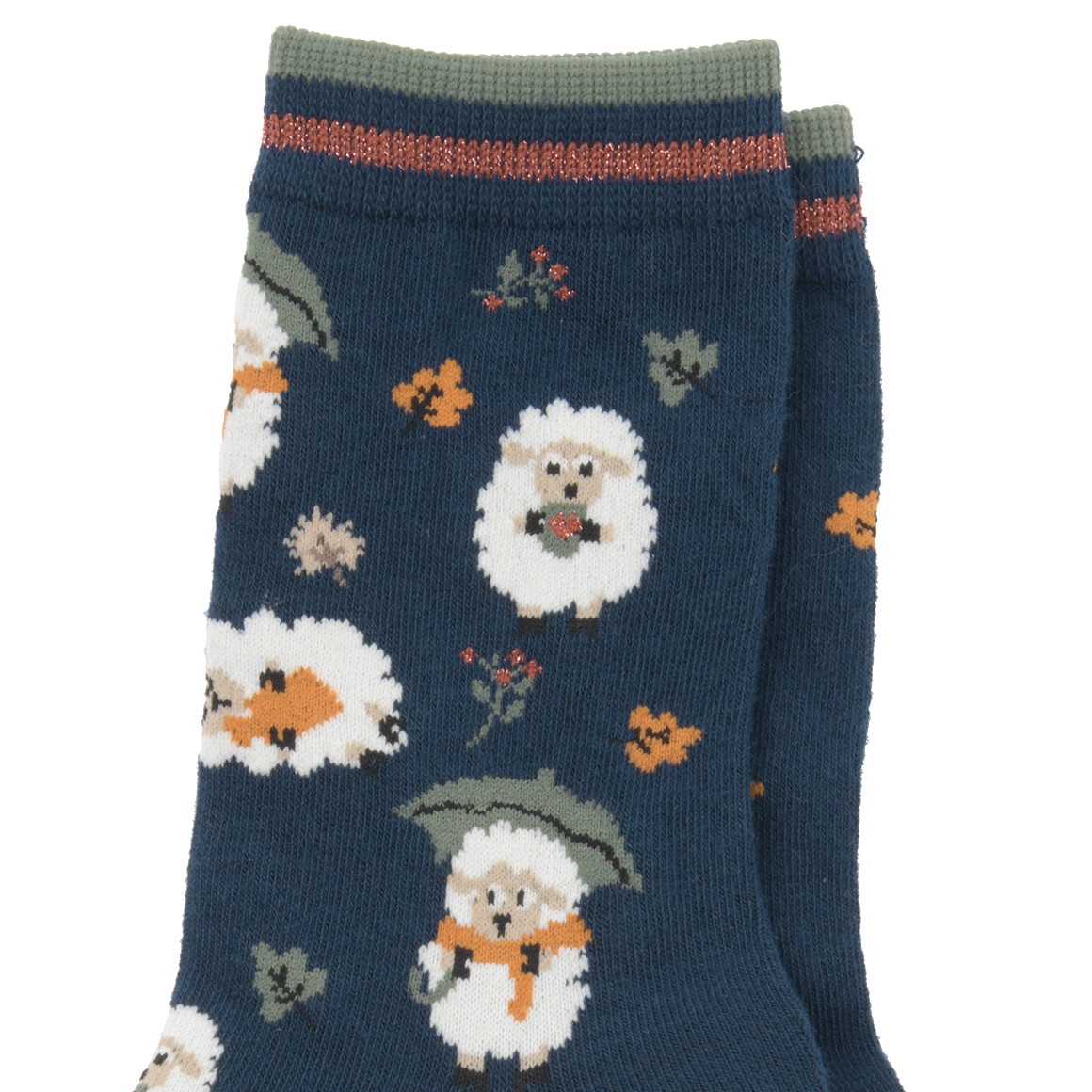 1 Paar Damen Socken mit Schaf-Motiv