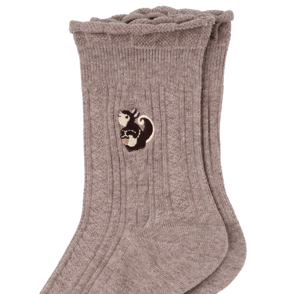 1 Paar Damen Socken mit Eichhörnchen-Motiv