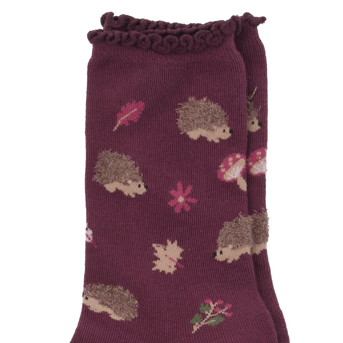 1 Paar Damen Socken mit Wald-Motiven
