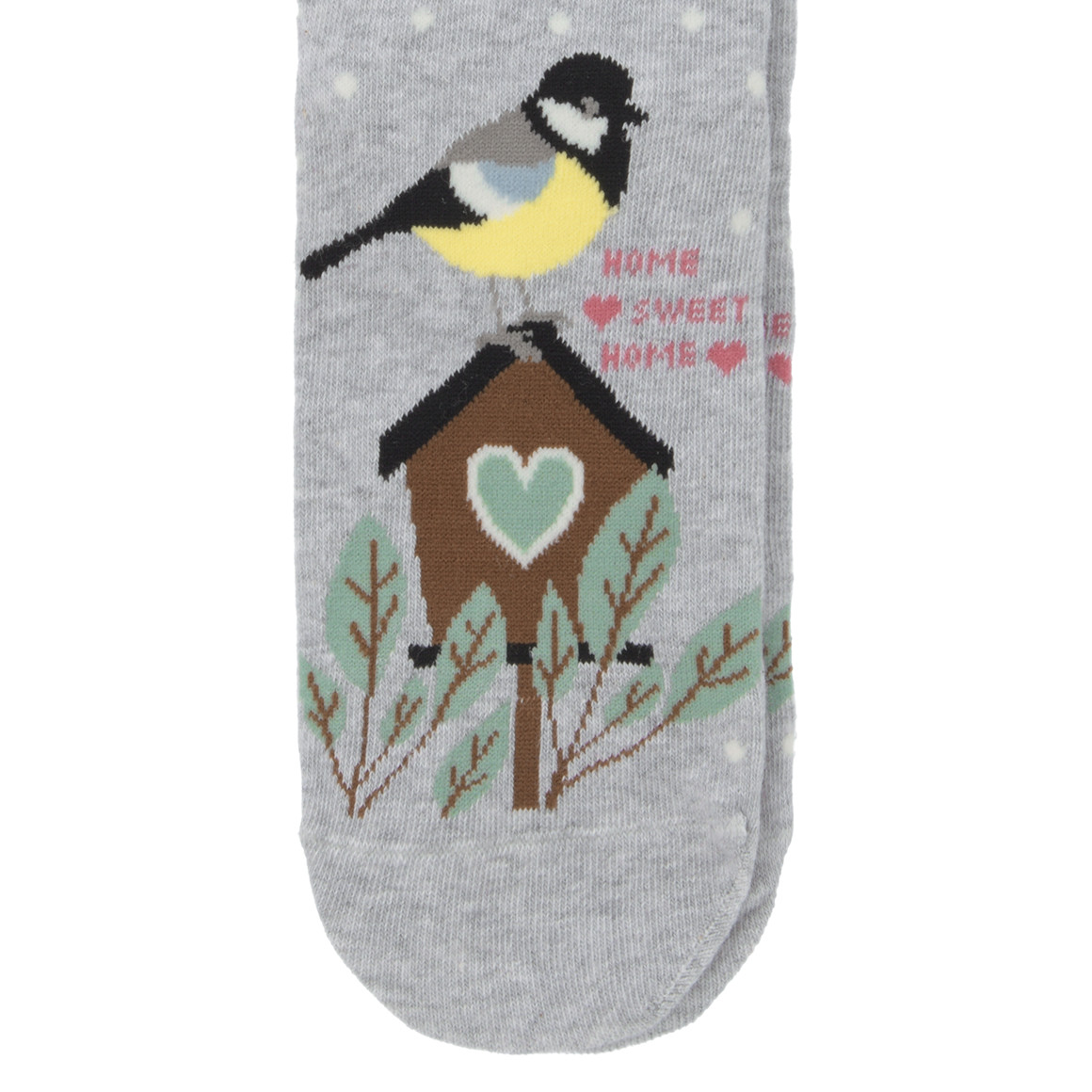 1 Paar Damen Socken mit Vogelhaus-Motiv
