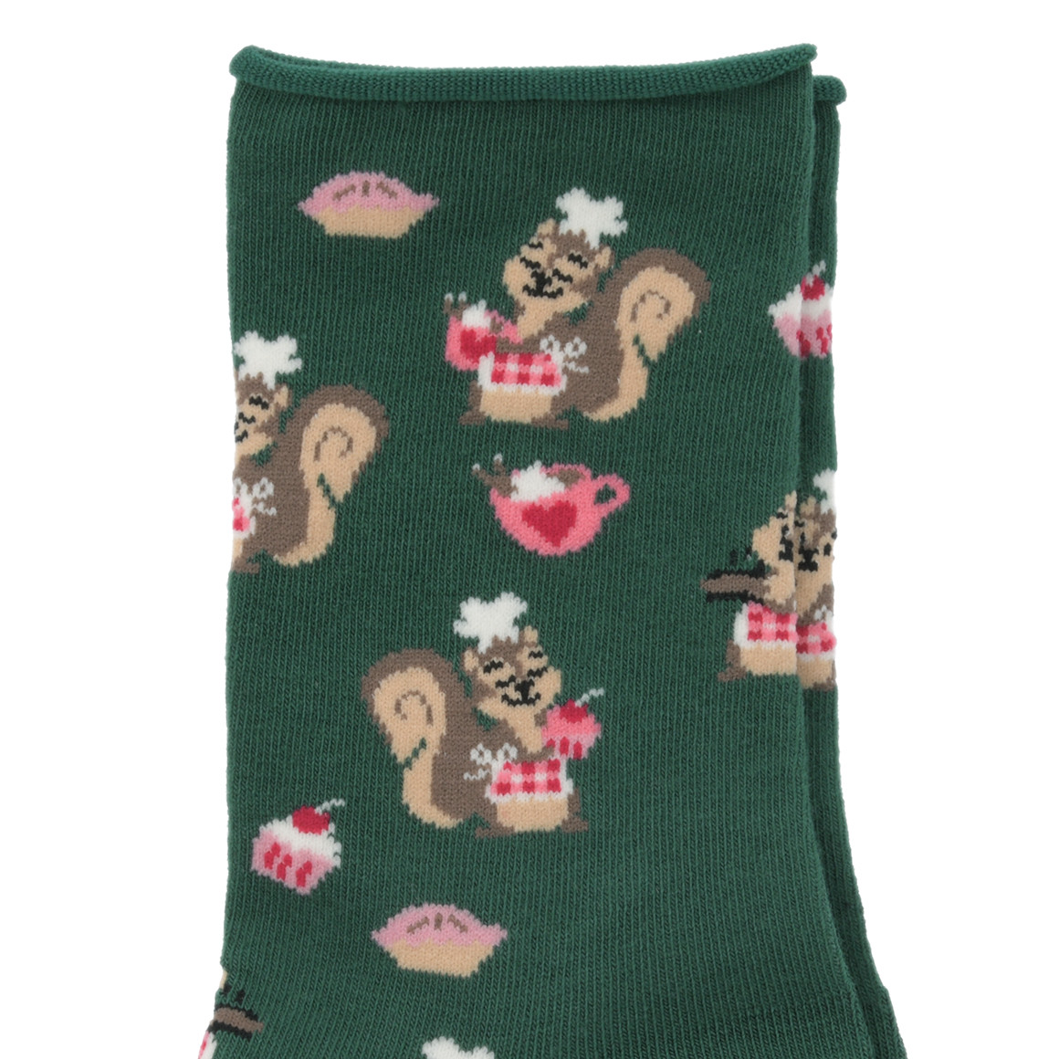 1 Paar Damen Socken mit Eichhörnchen-Motiven