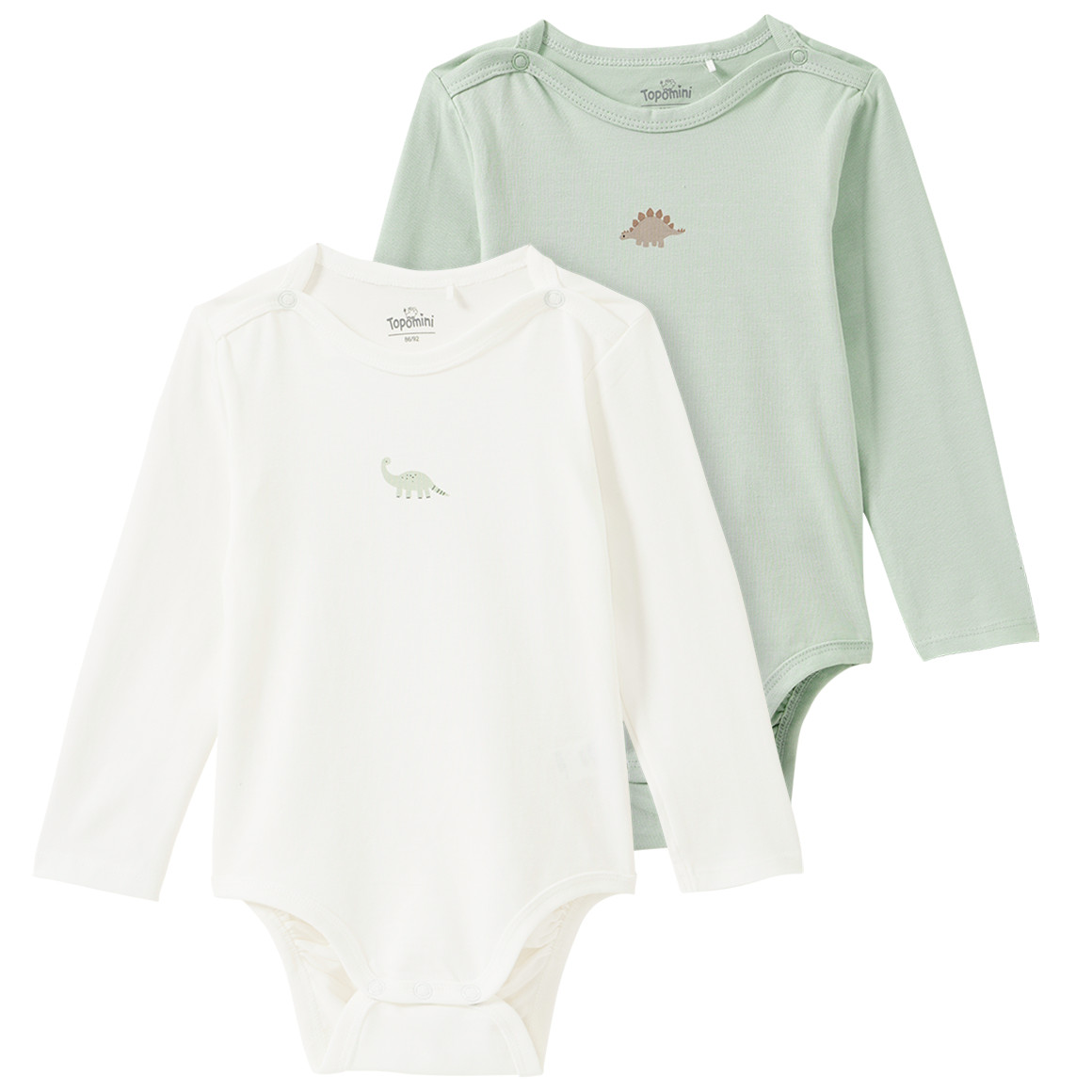 2 Baby Langarmbodys mit Print