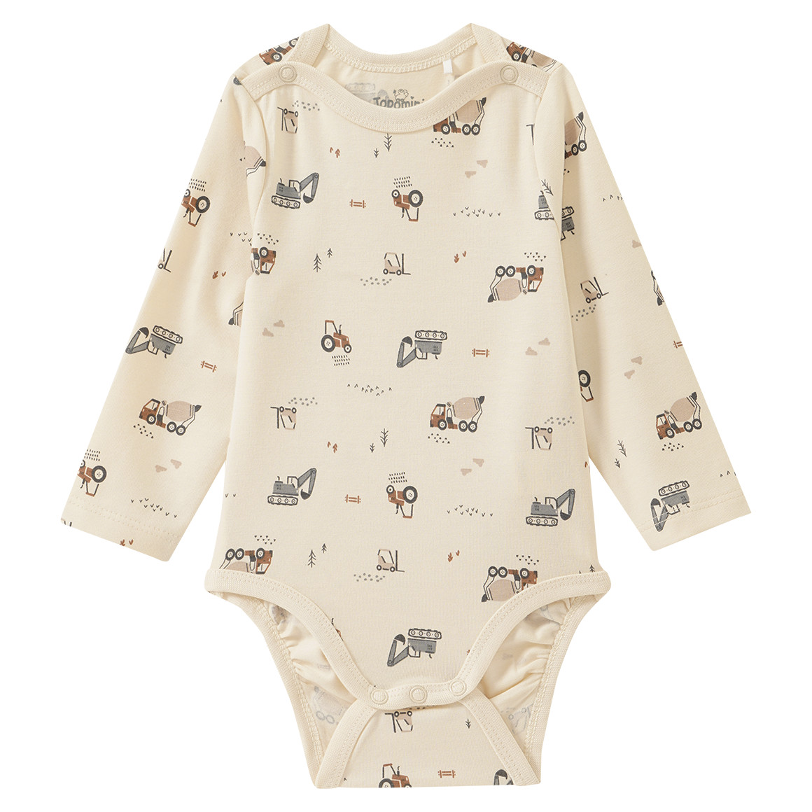 2 Baby Langarmbodys mit Fahrzeug-Prints
