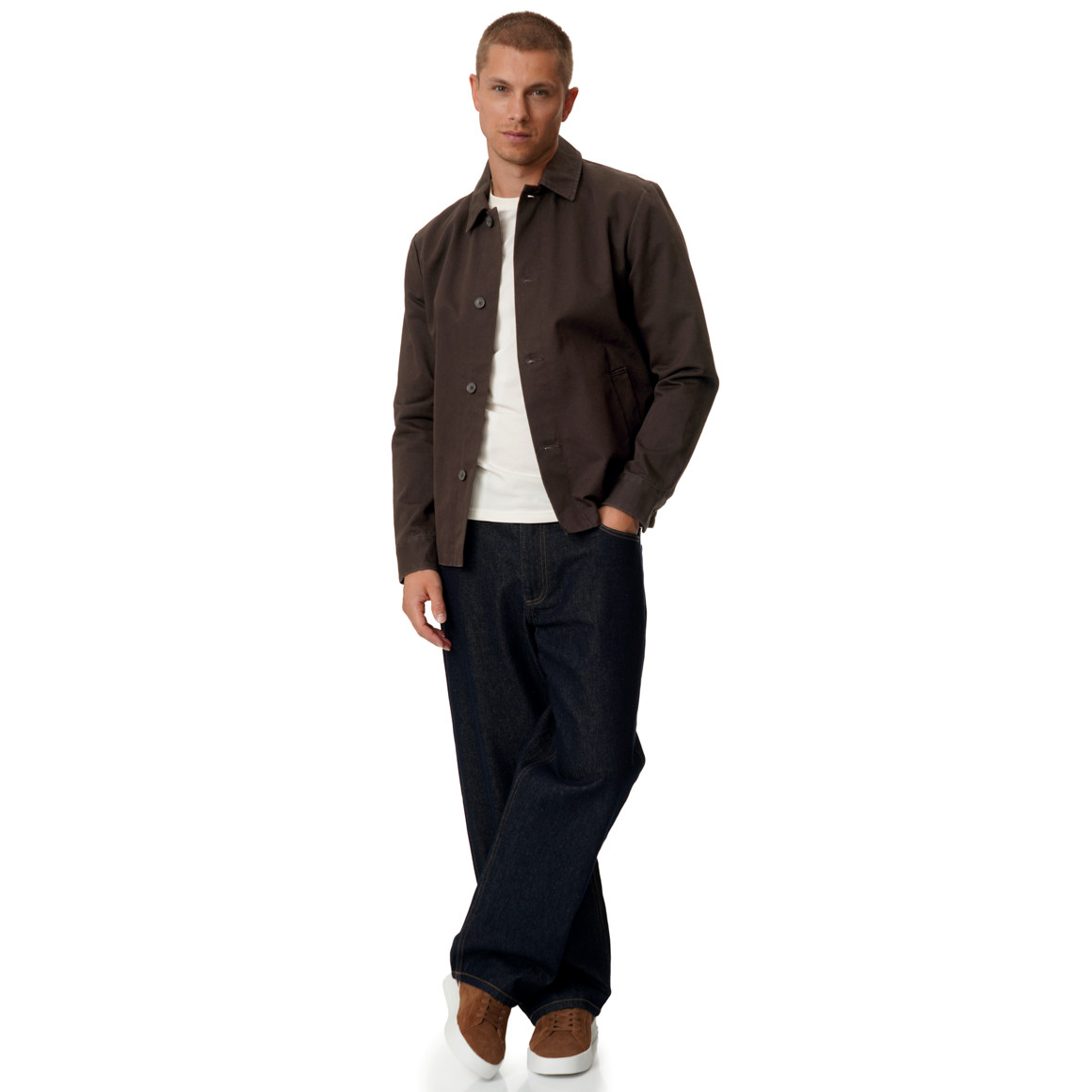Herren Overshirt mit Knopfleiste