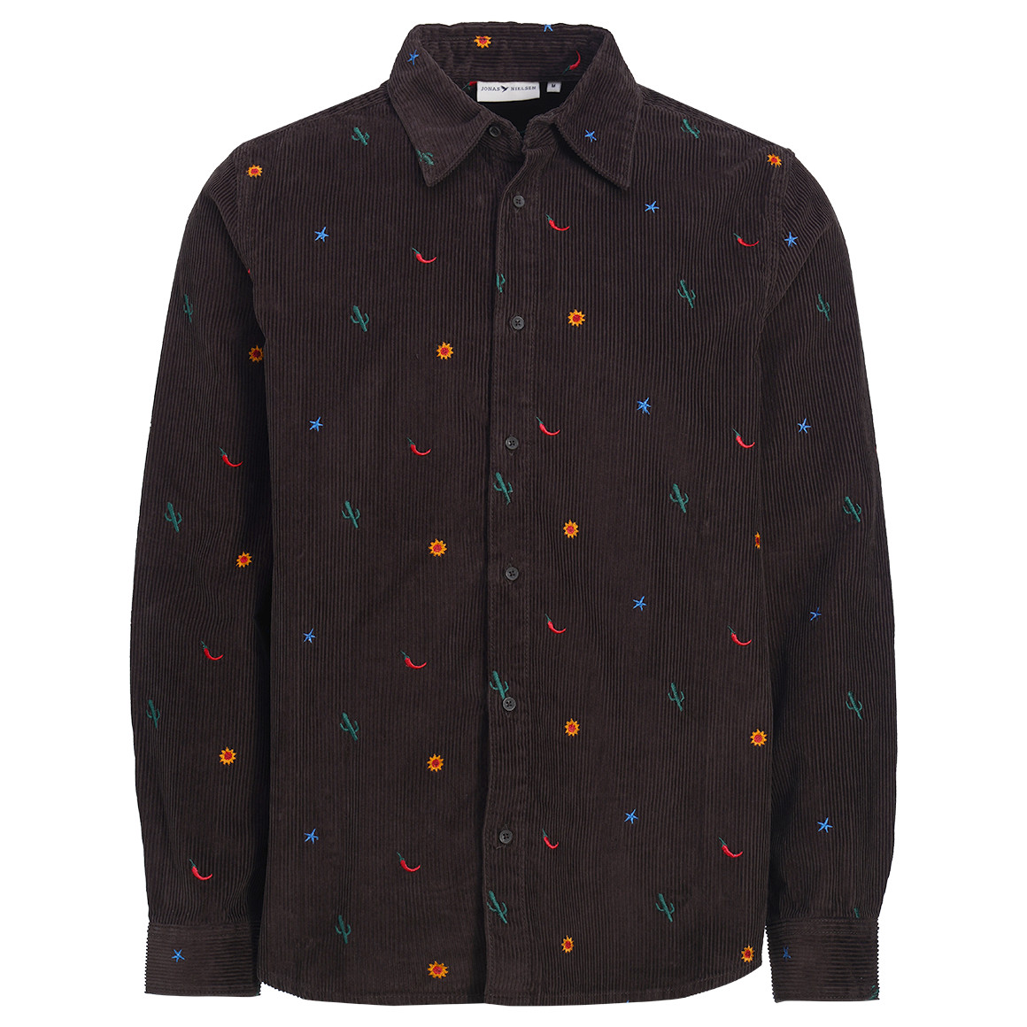 Herenoverhemd van corduroy met borduursels