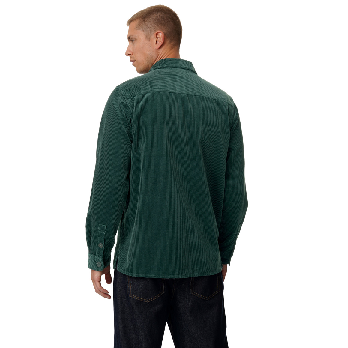 Herencorduroyhemd in effen kleuren