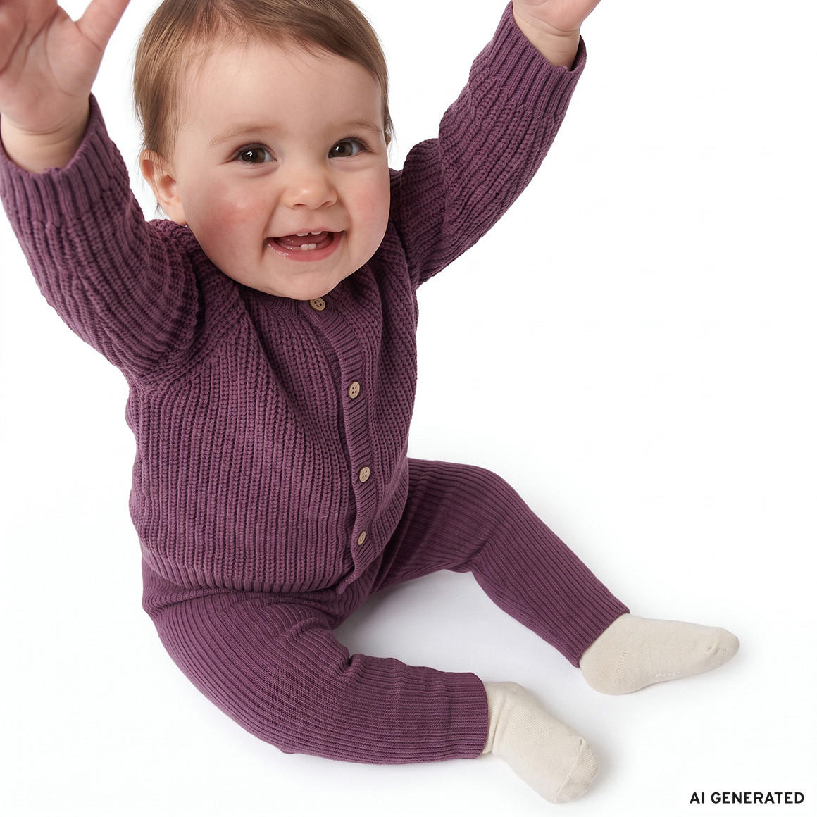 Baby Strickjacke mit Rippstruktur