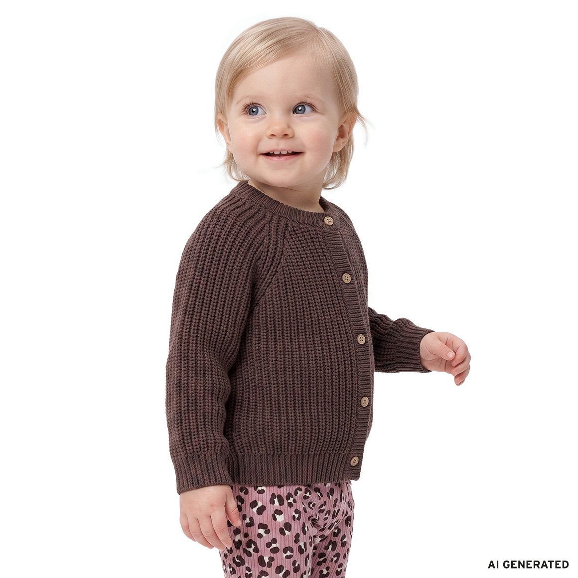 Baby Strickjacke mit Rippstruktur