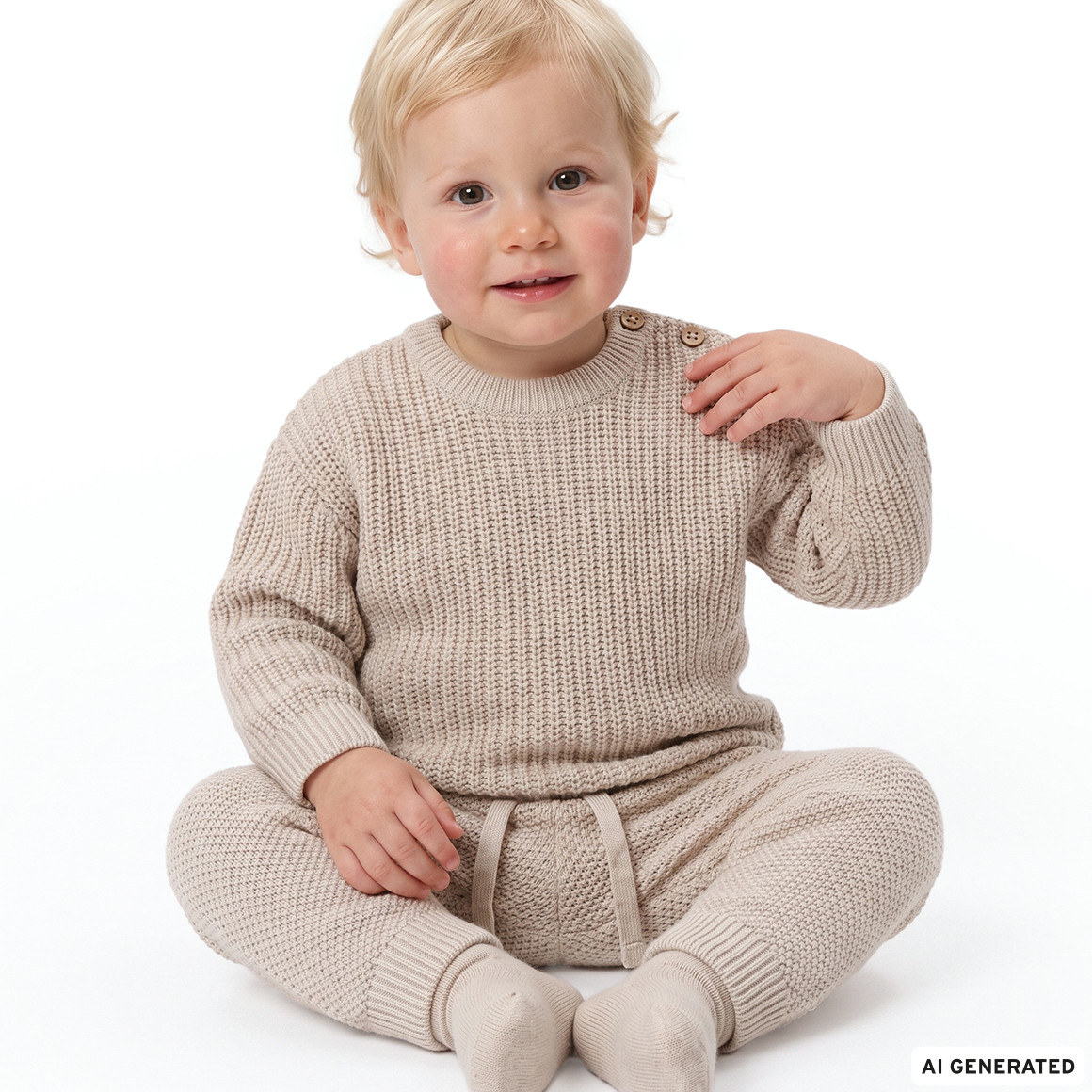Baby Strickpullover mit Rippstruktur