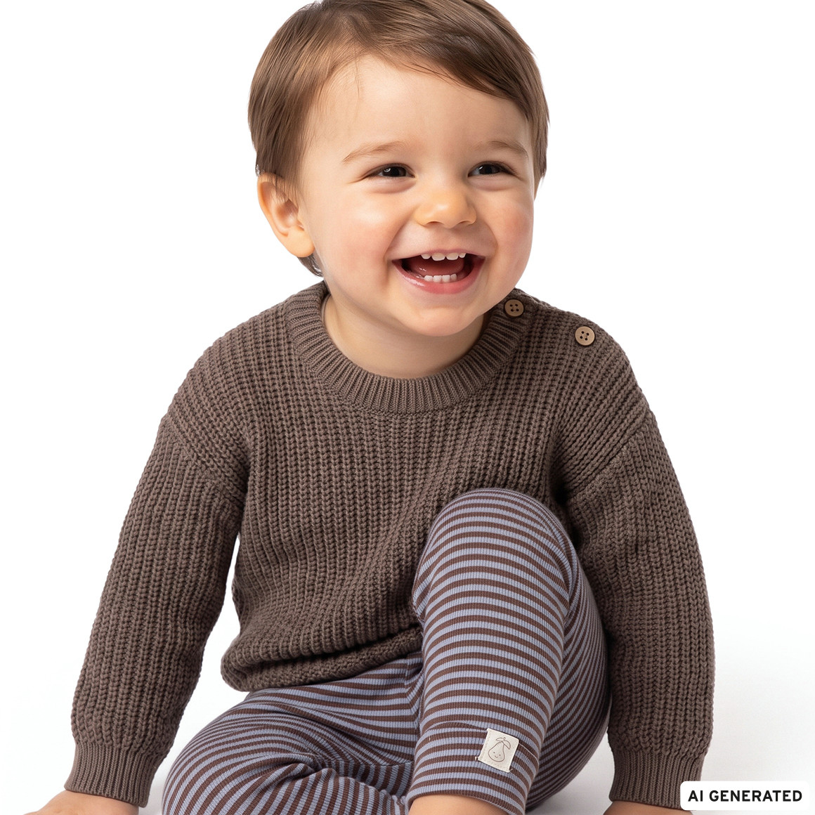 Baby Strickpullover mit Rippstruktur