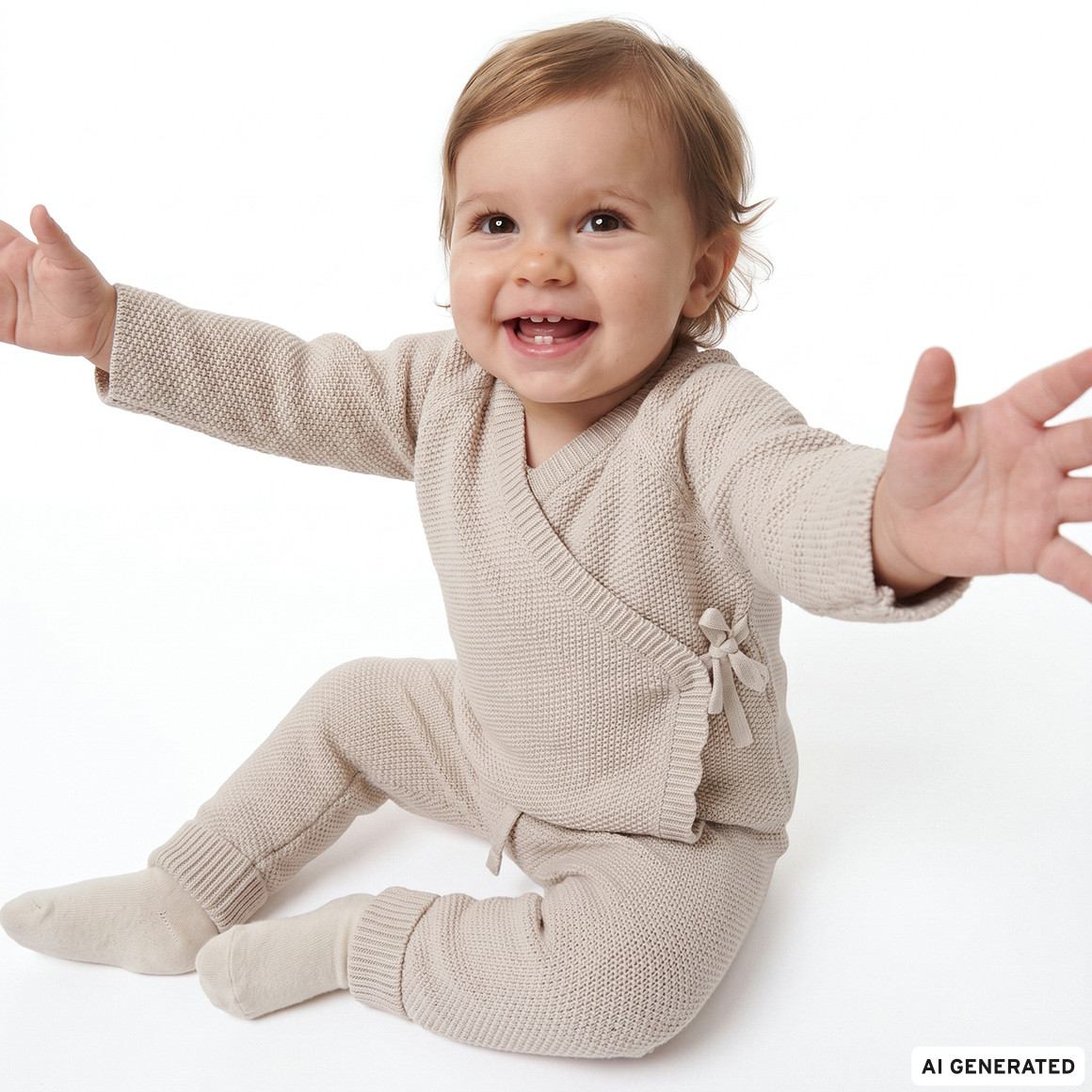 Baby Strickjacke im Wickel-Design