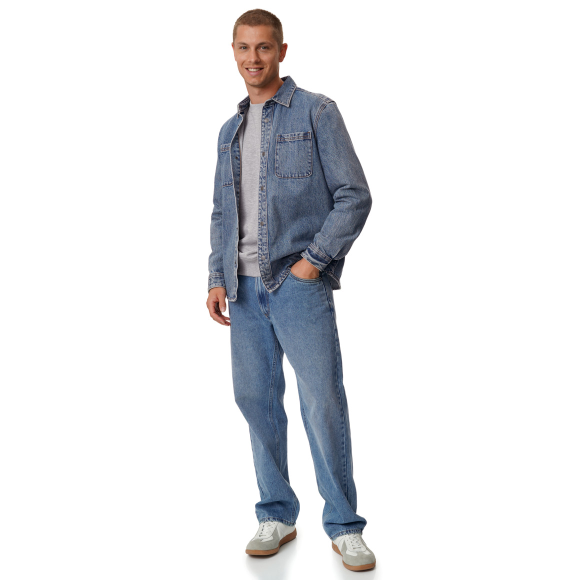 Herenjeanshemd van raw denim