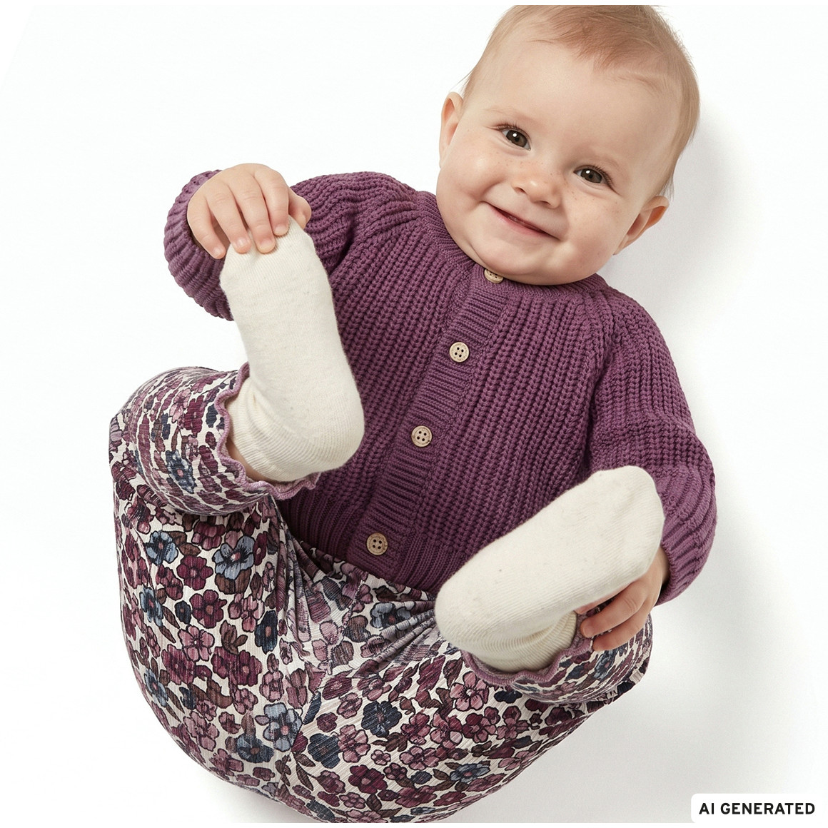 Newborn Strickjacke mit Rippstruktur