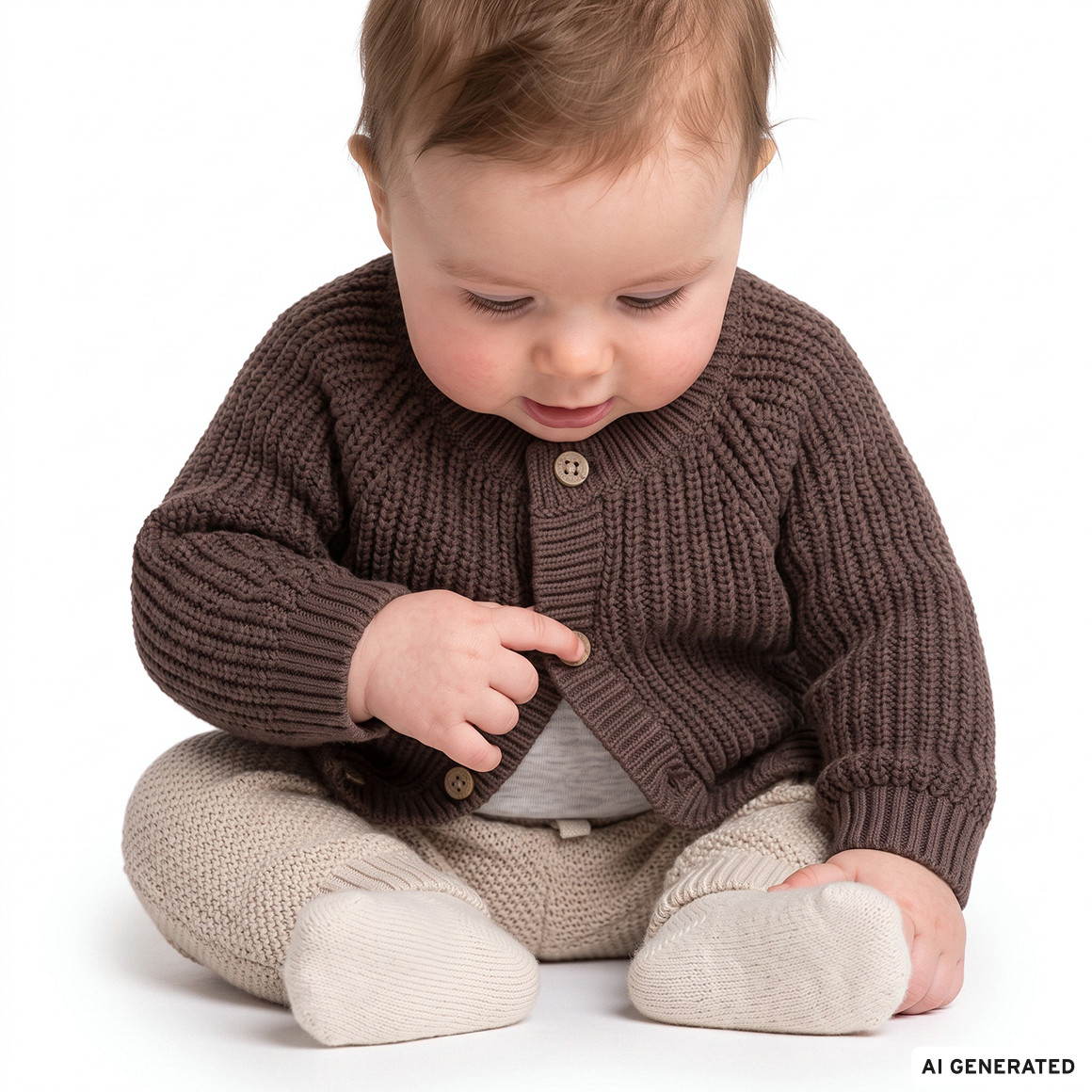 Newborn Strickjacke mit Rippstruktur