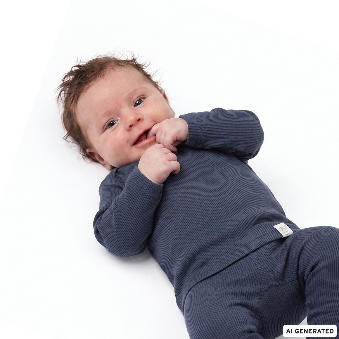 Newborn Langarmshirt mit Rippstruktur