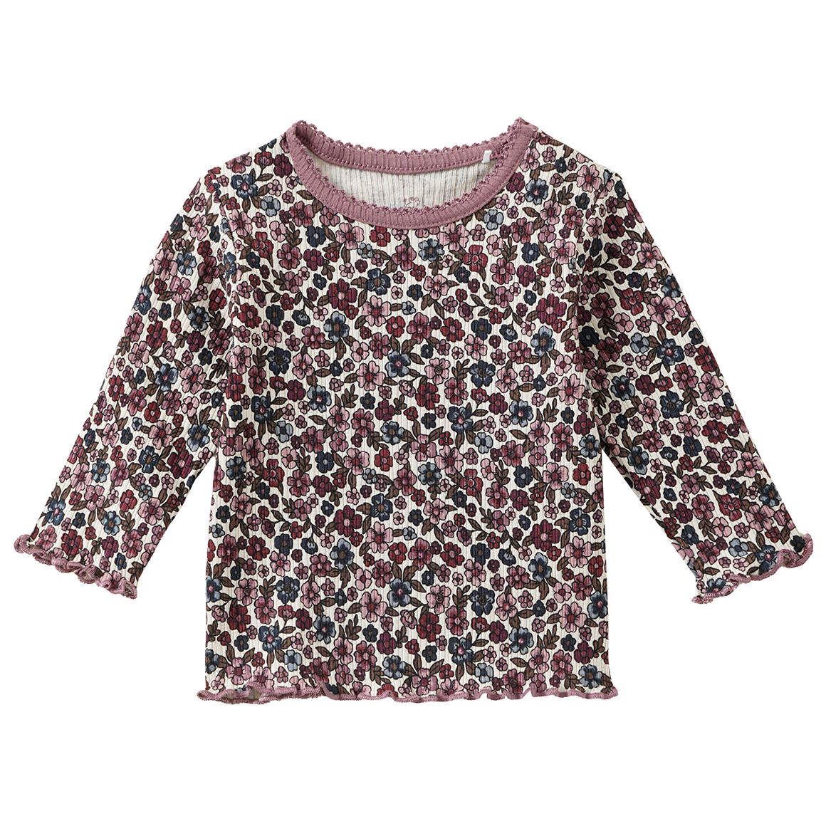 Newborn Langarmshirt mit Rippstruktur