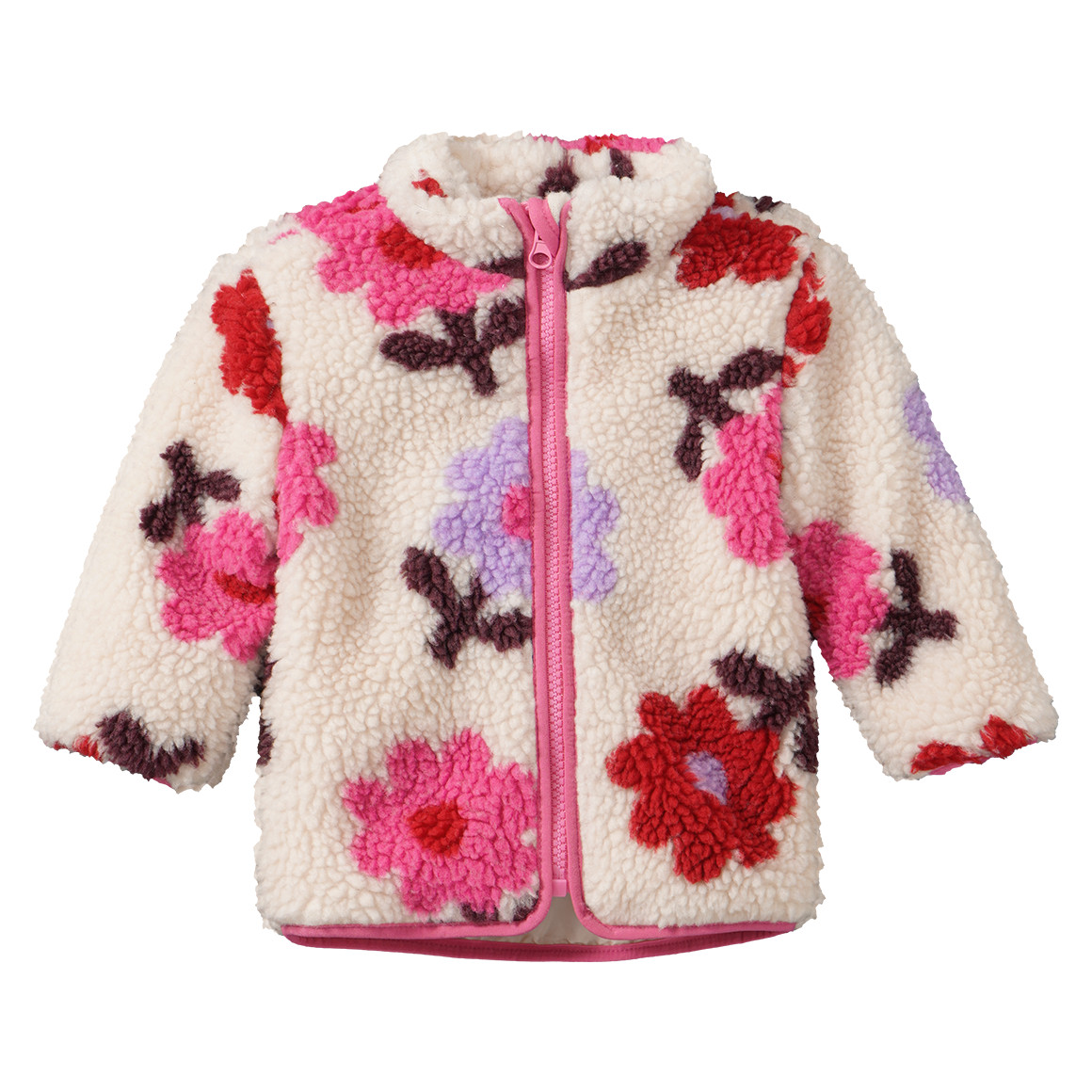 Baby Teddyjacke mit Blumen-Motiven