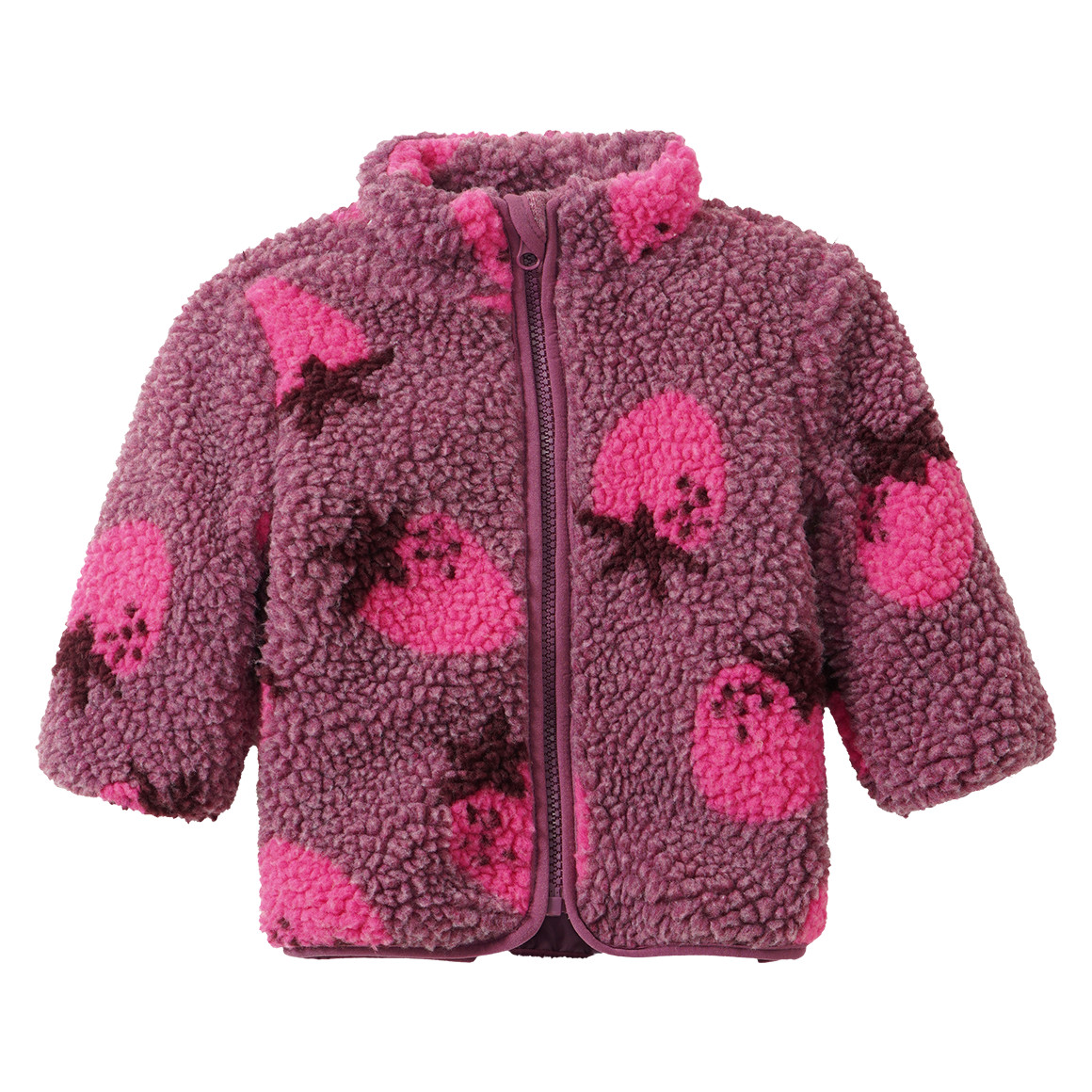 Baby Teddyjacke mit Erdbeer-Motiven